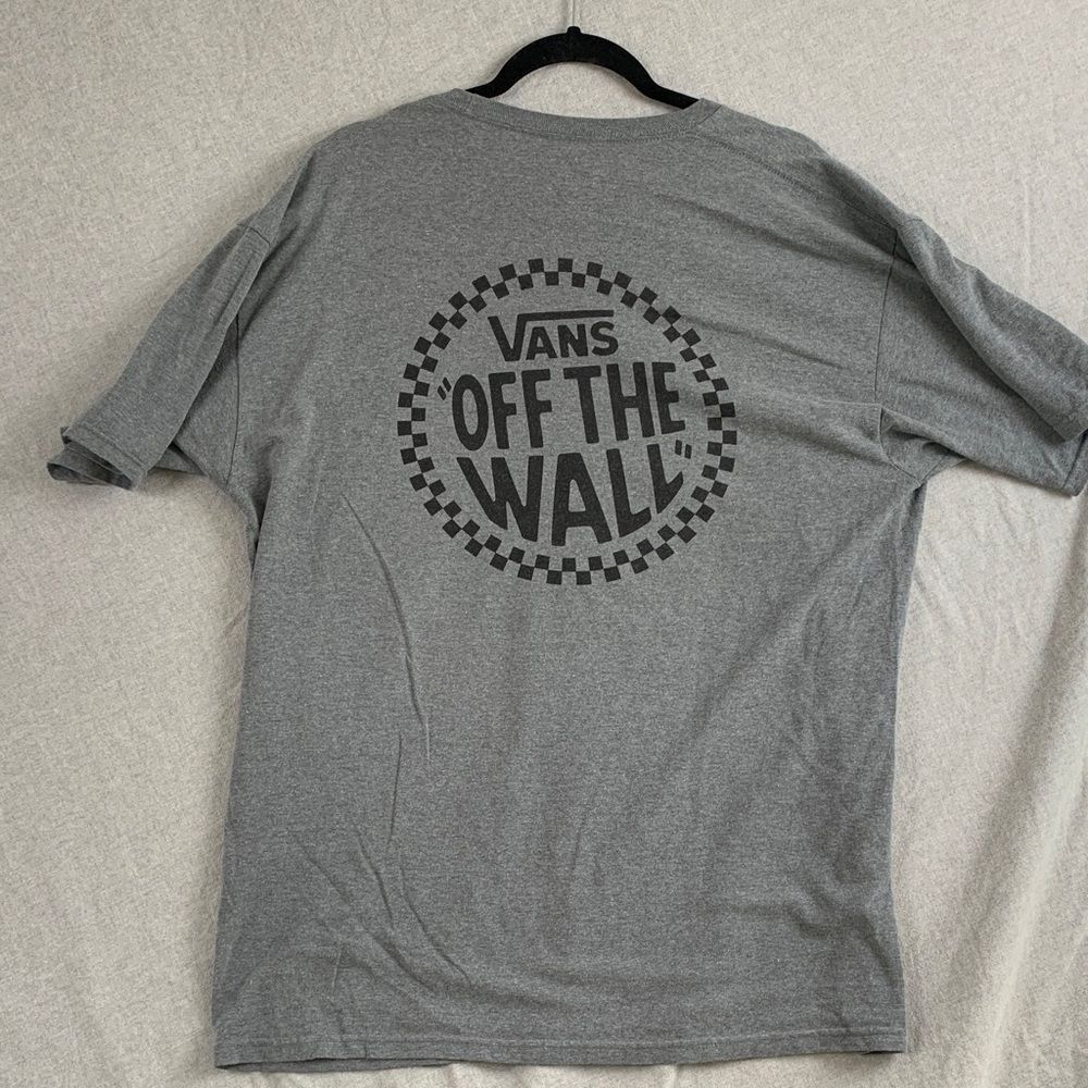 VANS | XL MENS/UNISEX BASIC CASUAL BRANDED  SS T-SHIRT | GREY BLACK OFF THE WALL